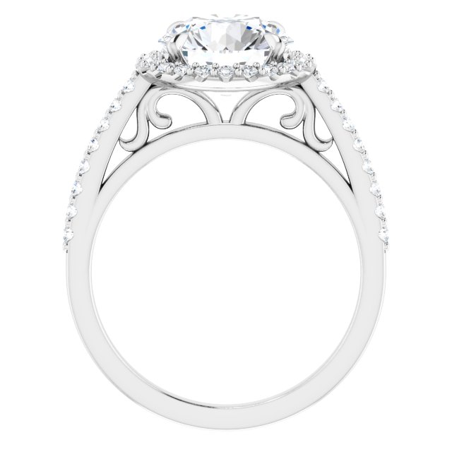 Platinum Halo Engagement Ring - Image 2