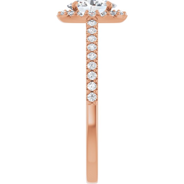 18 K Rose Gold Halo Engagement Ring - Image 4