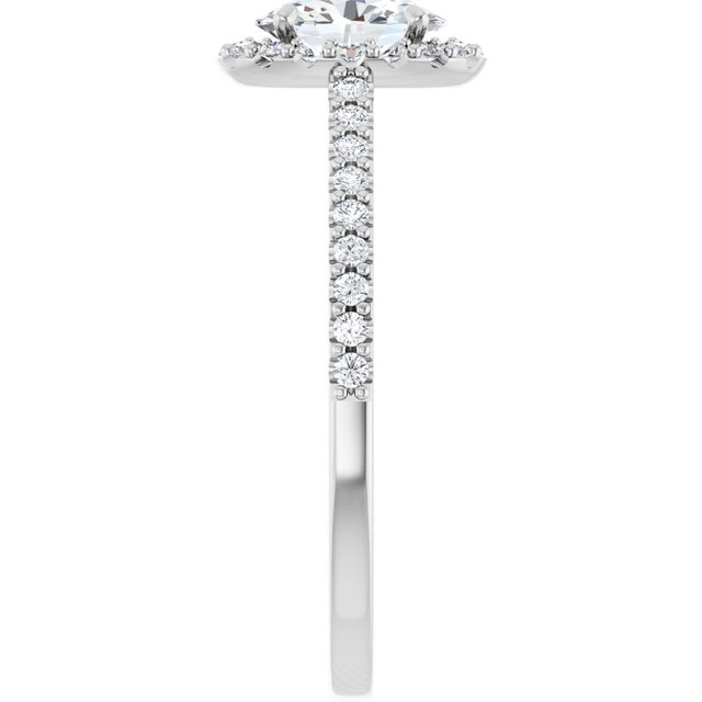 Platinum Halo Engagement Ring - Image 4