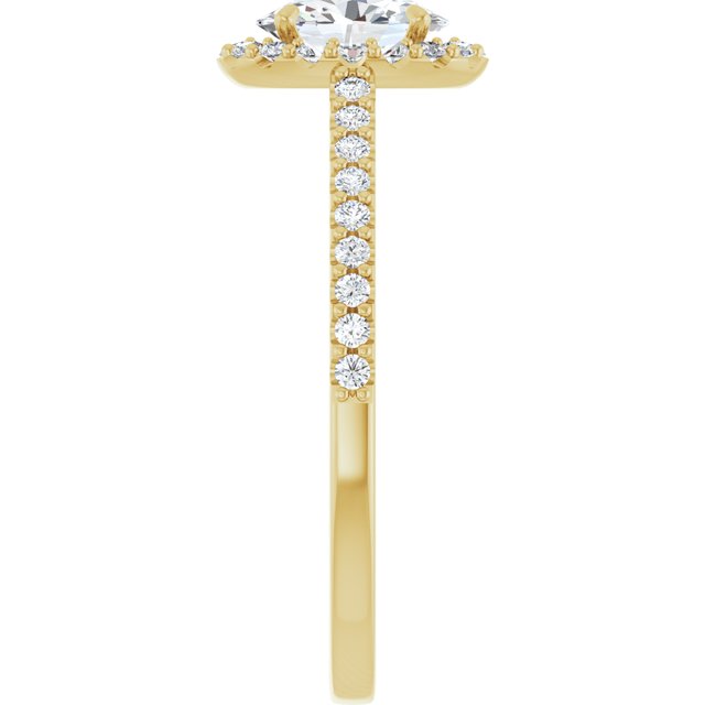 18 K Yellow Gold Halo Engagement Ring - Image 4