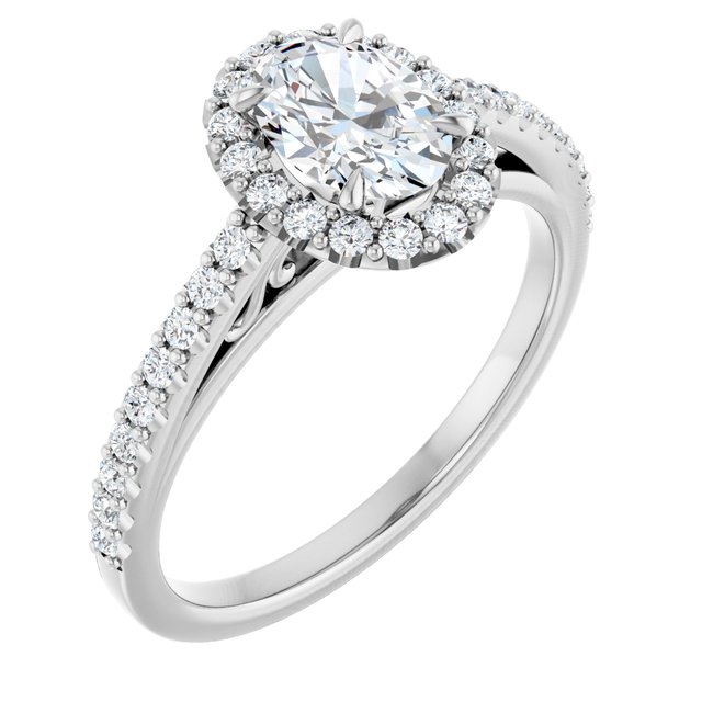 Platinum Halo Engagement Ring