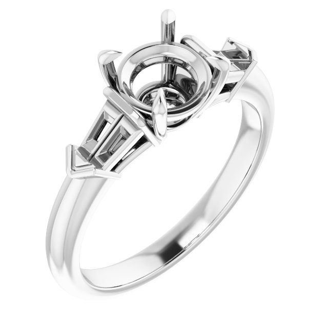Claw-Prong Three-Stone Engagement Ring