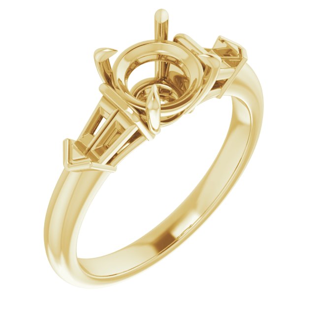 Claw-Prong Three-Stone Engagement Ring