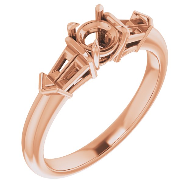 Claw-Prong Three-Stone Engagement Ring