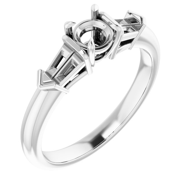 Claw-Prong Three-Stone Engagement Ring