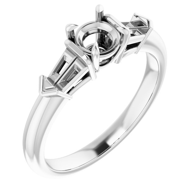 Claw-Prong Three-Stone Engagement Ring
