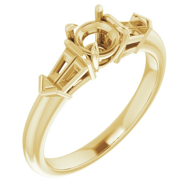 Claw-Prong Three-Stone Engagement Ring