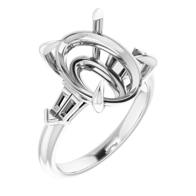 Claw-Prong Three-Stone Engagement Ring