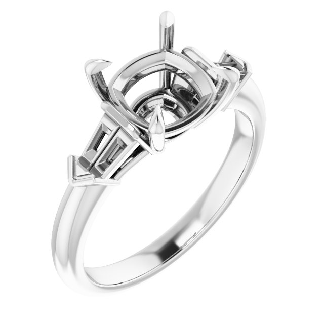 Claw-Prong Three-Stone Engagement Ring