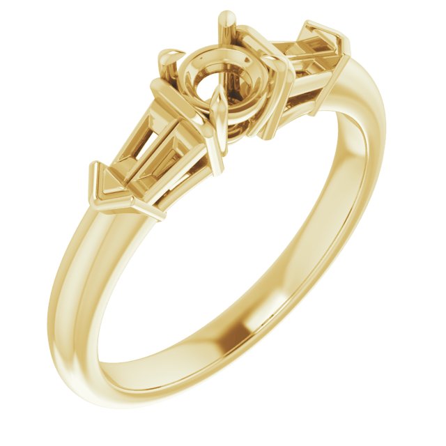 Claw-Prong Three-Stone Engagement Ring