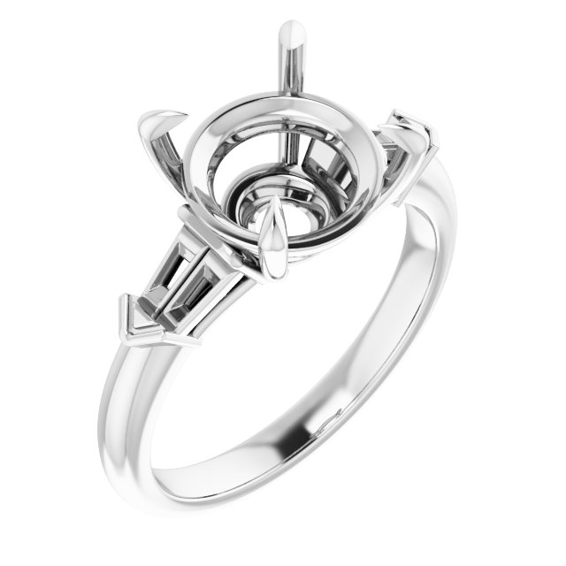 Claw-Prong Three-Stone Engagement Ring