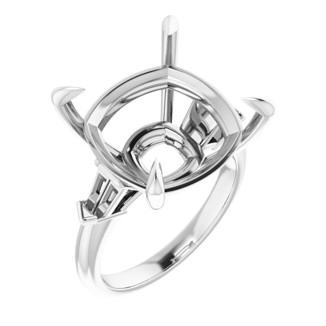 Claw-Prong Three-Stone Engagement Ring