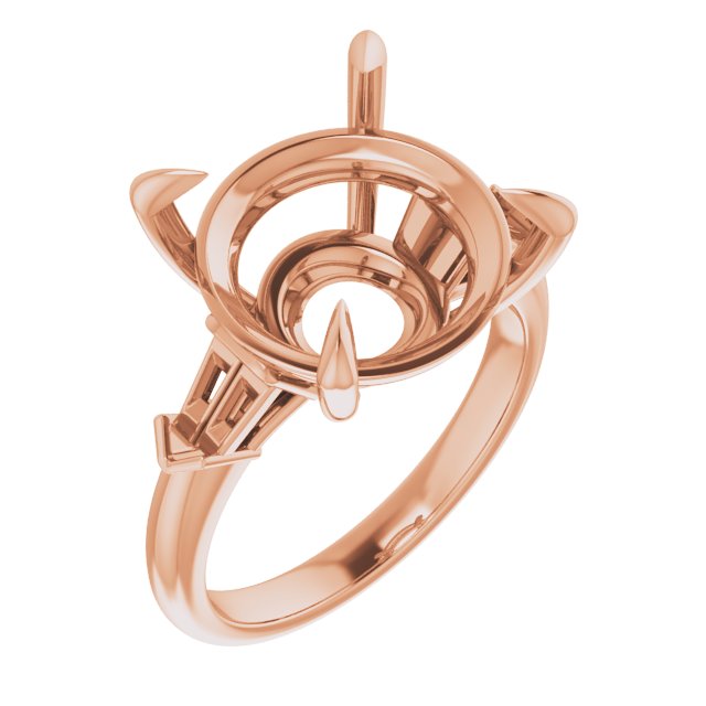 Claw-Prong Three-Stone Engagement Ring