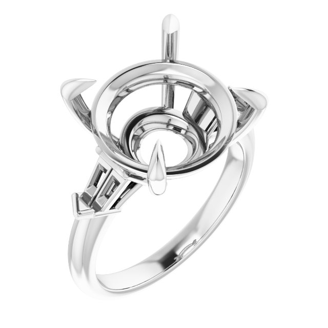 Claw-Prong Three-Stone Engagement Ring