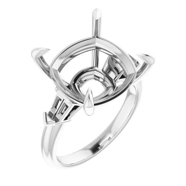 Claw-Prong Three-Stone Engagement Ring