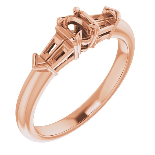 Claw-Prong Three-Stone Engagement Ring