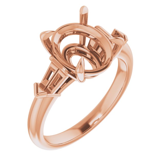 Claw-Prong Three-Stone Engagement Ring