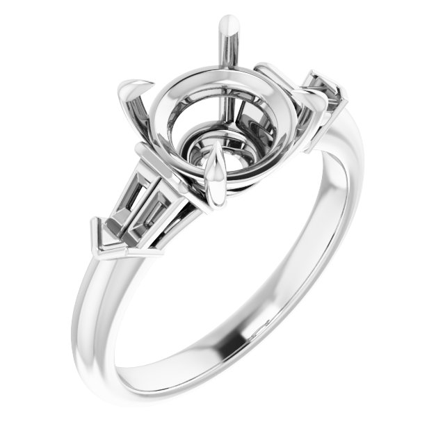 Claw-Prong Three-Stone Engagement Ring