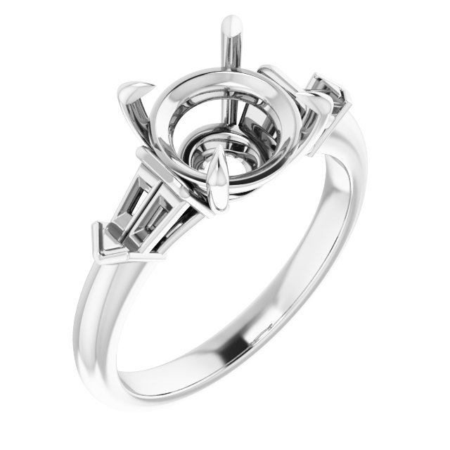 Claw-Prong Three-Stone Engagement Ring