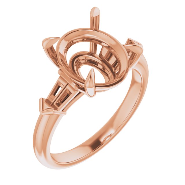 Claw-Prong Three-Stone Engagement Ring