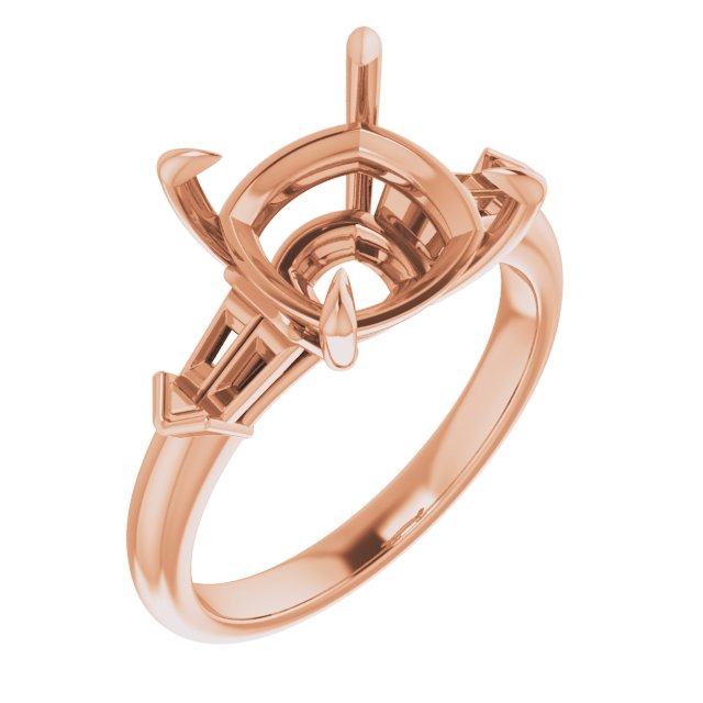 Claw-Prong Three-Stone Engagement Ring