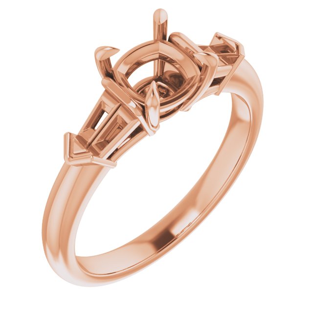 Claw-Prong Three-Stone Engagement Ring