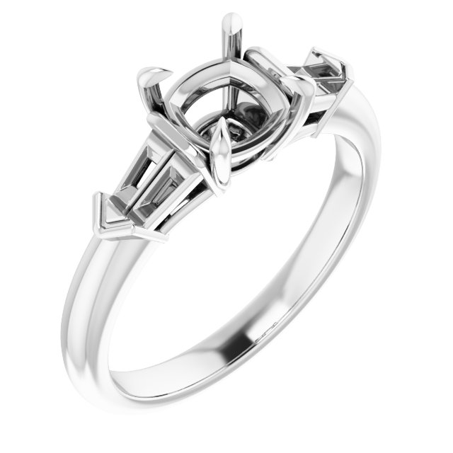 Claw-Prong Three-Stone Engagement Ring