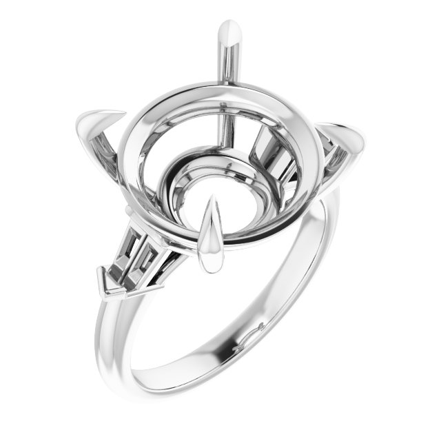 Claw-Prong Three-Stone Engagement Ring