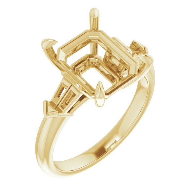Claw-Prong Three-Stone Engagement Ring