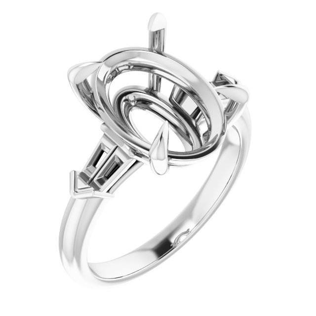 Claw-Prong Three-Stone Engagement Ring