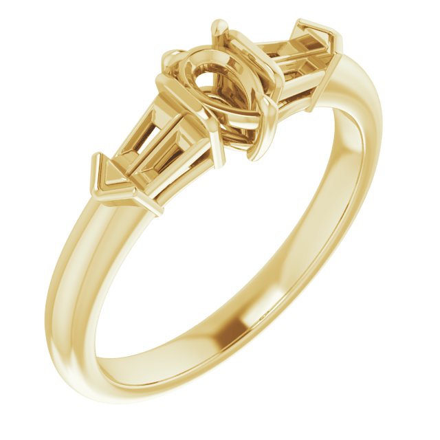 Claw-Prong Three-Stone Engagement Ring