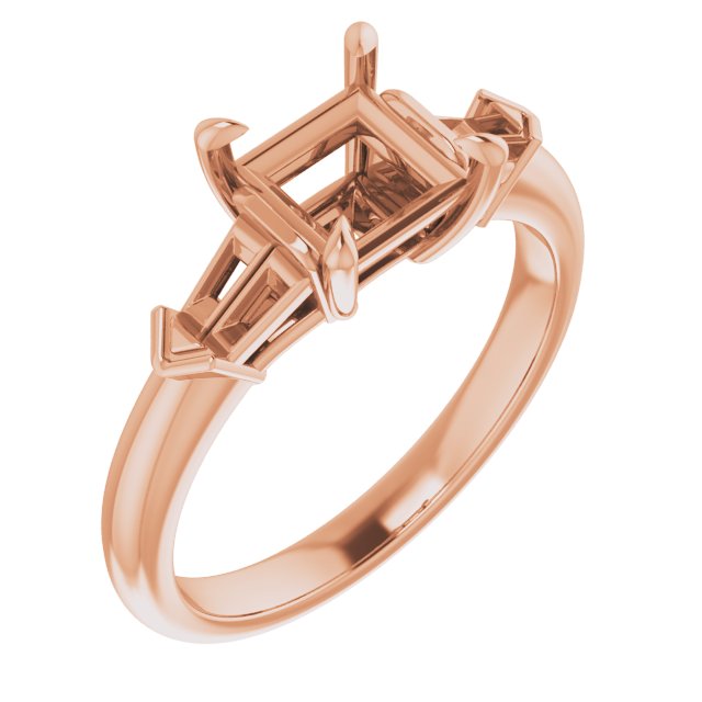 Claw-Prong Three-Stone Engagement Ring