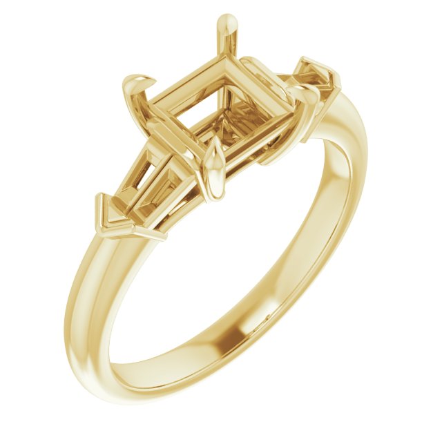 Claw-Prong Three-Stone Engagement Ring