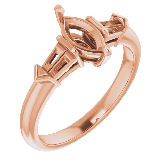 Claw-Prong Three-Stone Engagement Ring