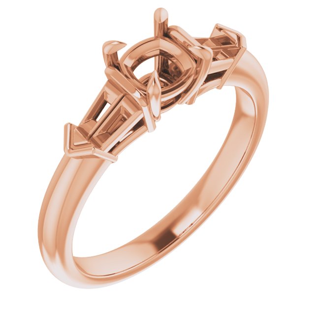 Claw-Prong Three-Stone Engagement Ring