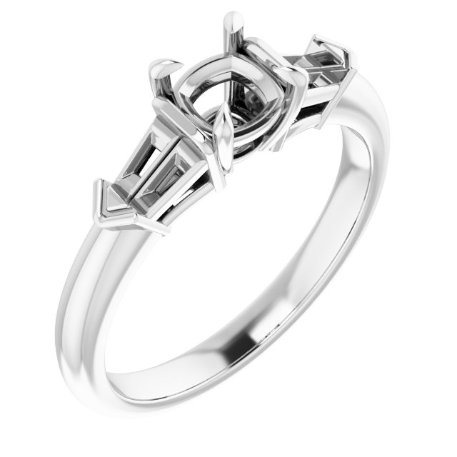 Claw-Prong Three-Stone Engagement Ring