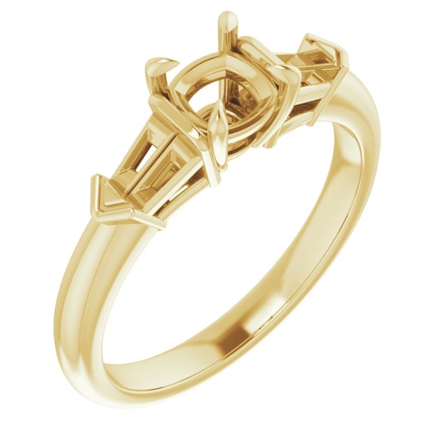 Claw-Prong Three-Stone Engagement Ring
