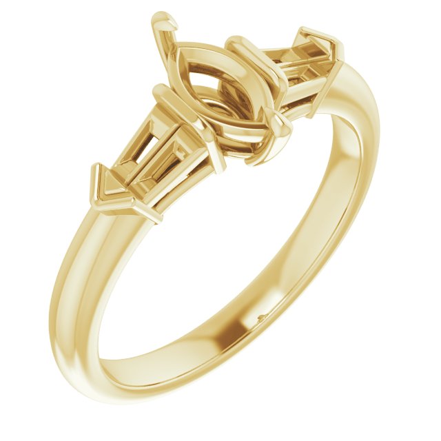 Claw-Prong Three-Stone Engagement Ring
