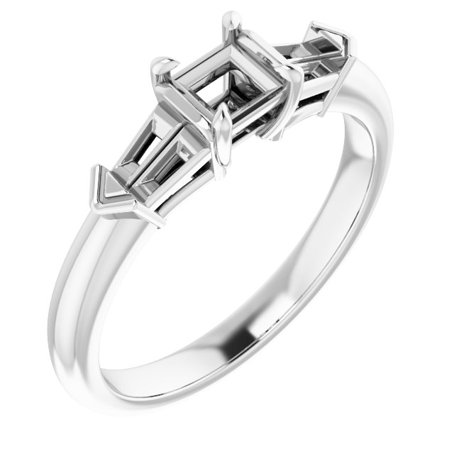 Claw-Prong Three-Stone Engagement Ring