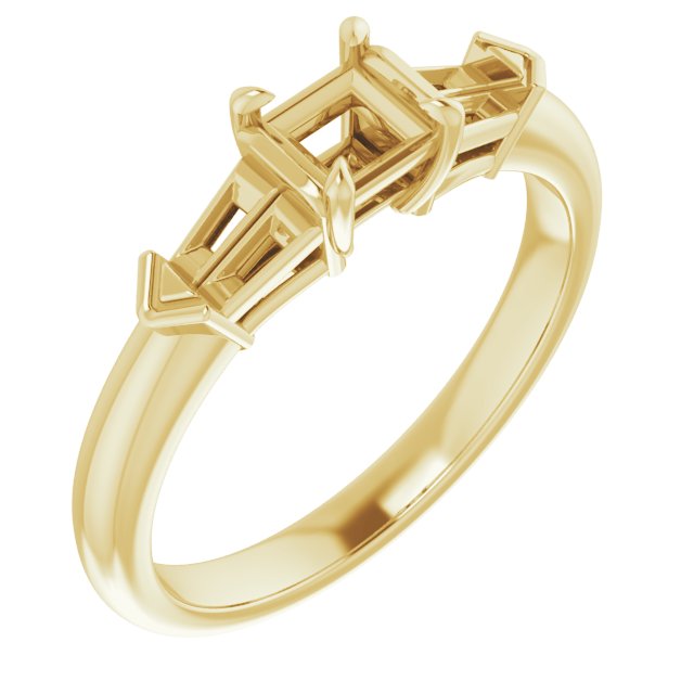 Claw-Prong Three-Stone Engagement Ring
