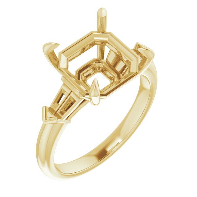 Claw-Prong Three-Stone Engagement Ring