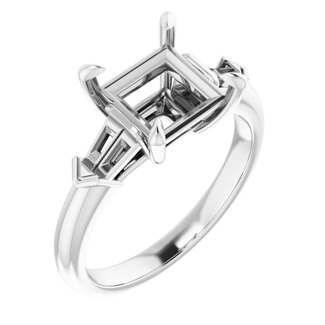 Claw-Prong Three-Stone Engagement Ring