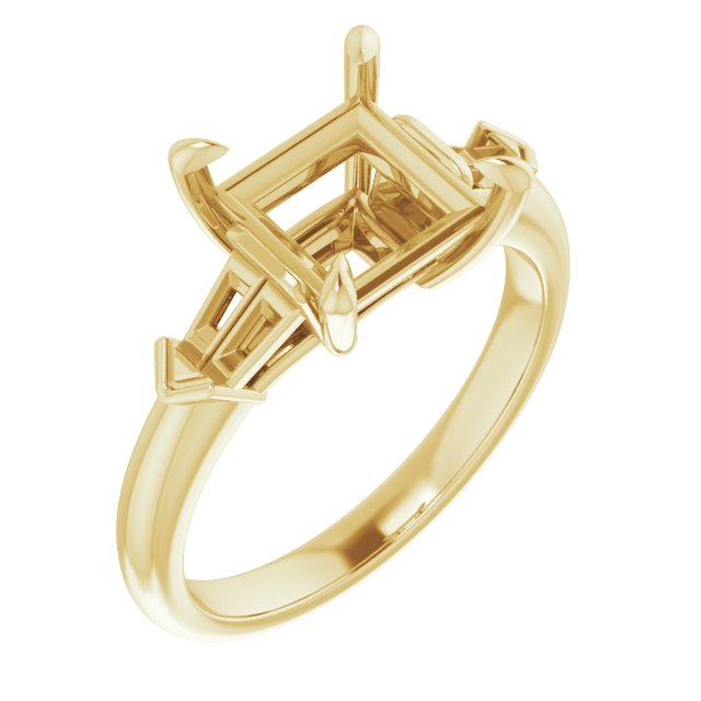 Claw-Prong Three-Stone Engagement Ring