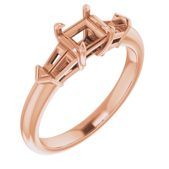 Claw-Prong Three-Stone Engagement Ring