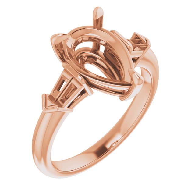 Claw-Prong Three-Stone Engagement Ring