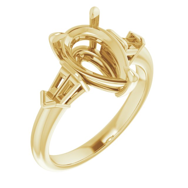 Claw-Prong Three-Stone Engagement Ring