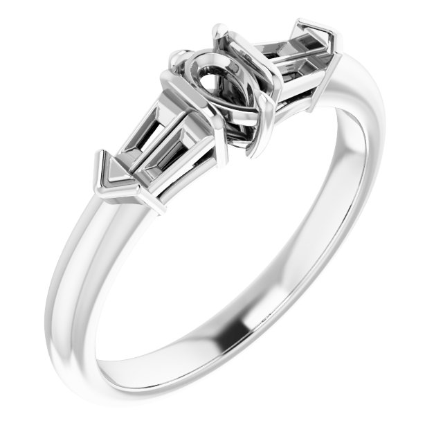 Claw-Prong Three-Stone Engagement Ring