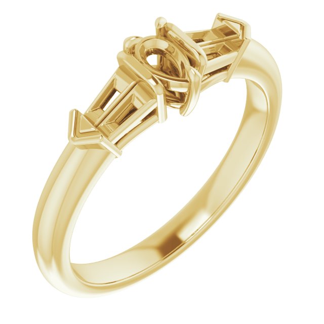 Claw-Prong Three-Stone Engagement Ring