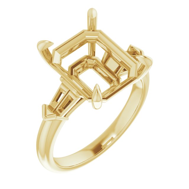 Claw-Prong Three-Stone Engagement Ring