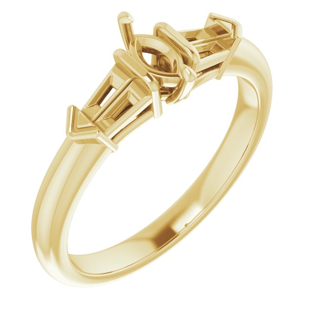 Claw-Prong Three-Stone Engagement Ring